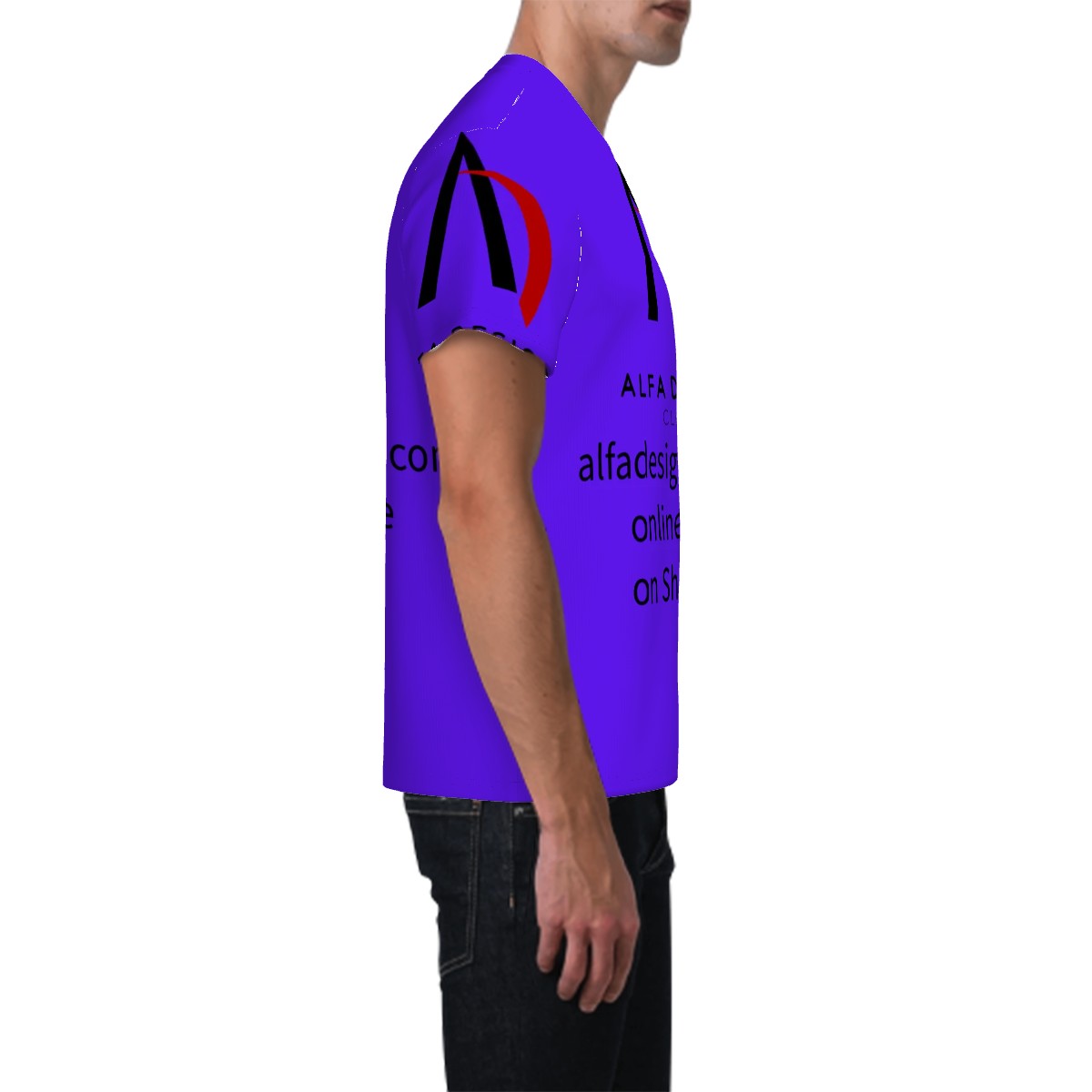 Men's ShortSleeve TShirt Customized Services ALFA  DESIGNCLOS.COM LOGO