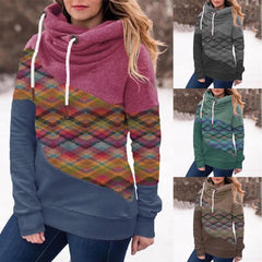 Stitching hooded women's sweater