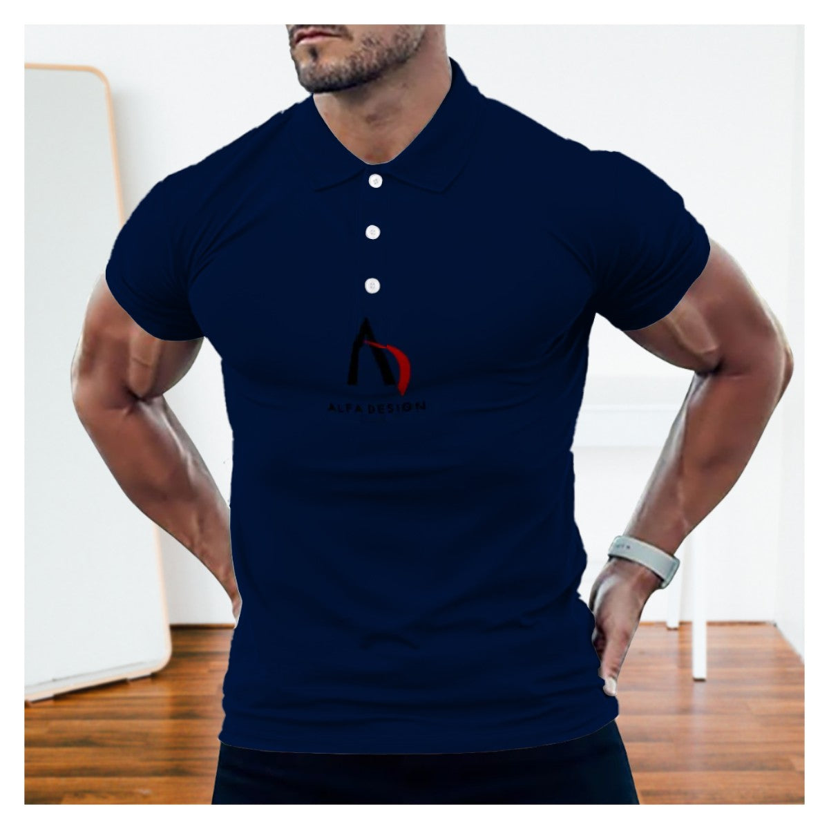 Button Polo Shirts for Men Slim Fit