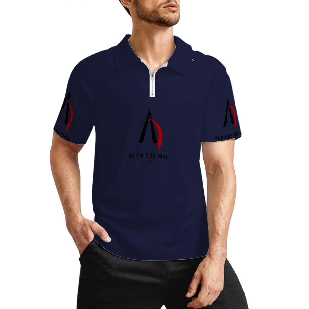 Zip Polo Shirts for Men Relaxed Fit