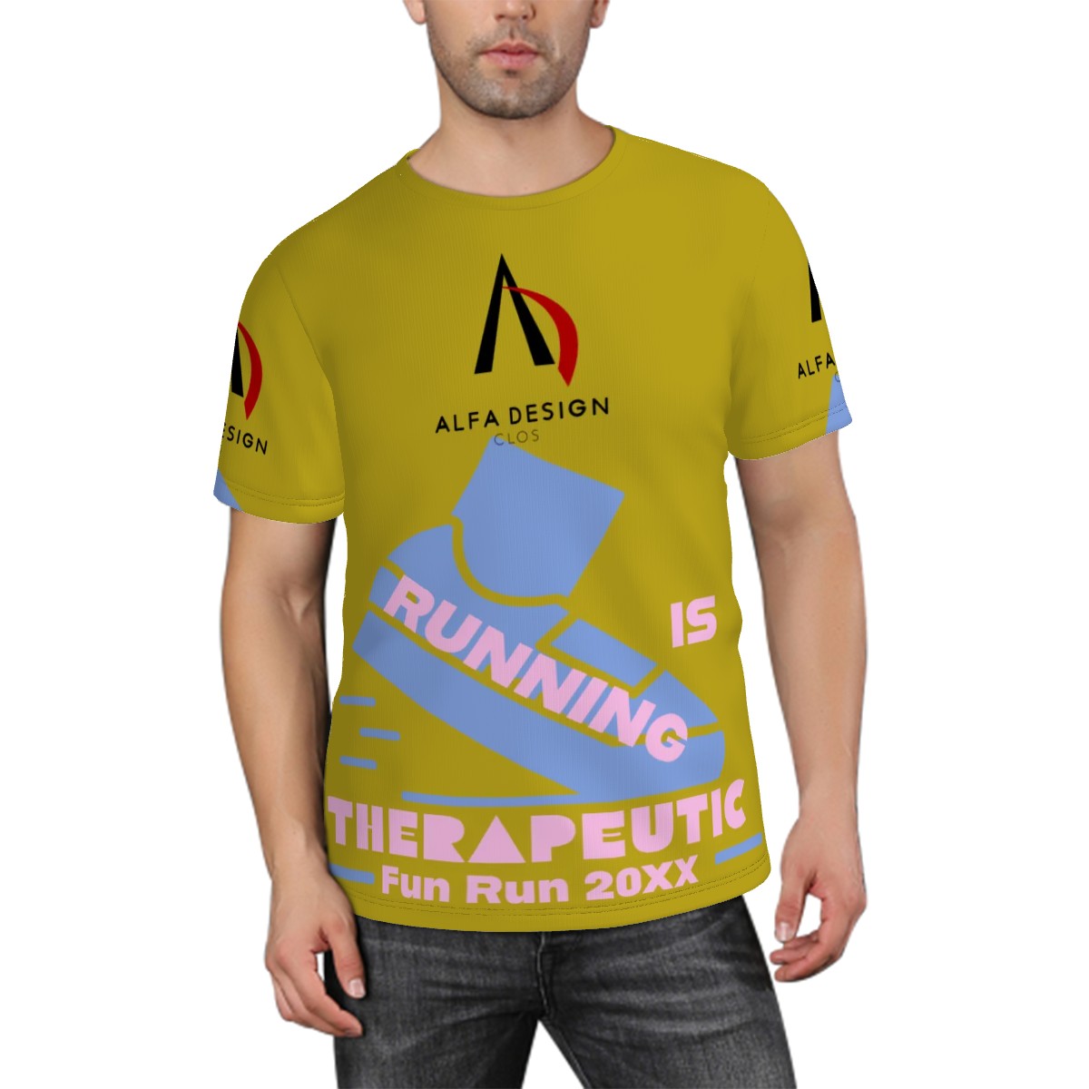 Men's ShortSleeve TShirt Customized Services ALFA   RUN GOOD  ALFA   3337